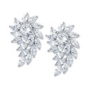 Cubic Zirconia Cluster Drop Earrings