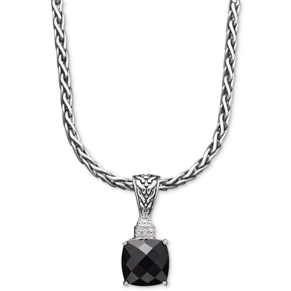 Onyx (5-1/5 ct. t.w.) and Diamond Accent Pendant