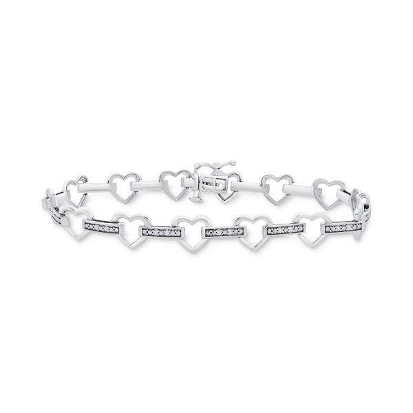 Diamond Heart Link Bracelet (1/6 ct. t.w.)