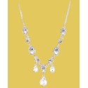 Silver-Tone Crystal Stone Lariat Necklace, 16