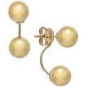 Double-Ball Drop Earrings in 10k Gold