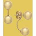 Double-Ball Drop Earrings in 10k Gold