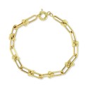 Polished U-Link Chain Bracelet in 10k Gold