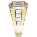 Men's Diamond Cluster Two-Tone Ring (1 ct. t.w.) in 10k Gold & White Gold