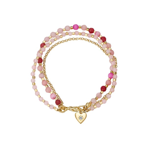 14K Gold Flash Plated Heart Bracelet