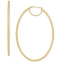 Oval Hoop Earrings in 14k Gold