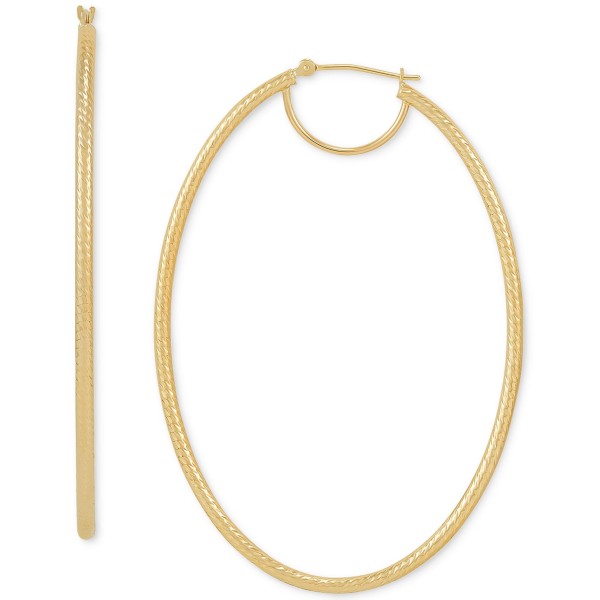 Oval Hoop Earrings in 14k Gold