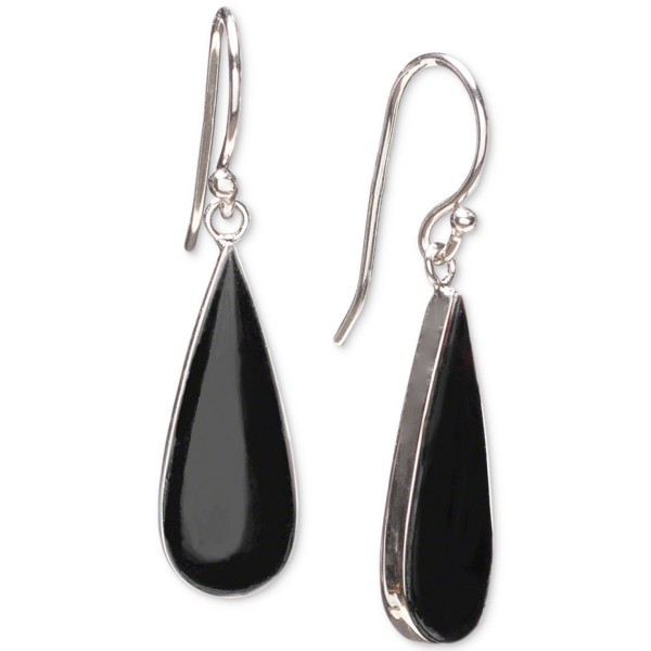 Onyx (20 x 8mm) Elongated Teardrop Drop Earrings