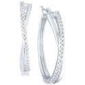 Diamond Small Crossover Hoop Earrings (1/10 ct. t.w.), 0.95