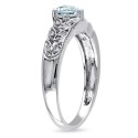 Aquamarine (1/3 ct. t.w.) and Diamond Accent (1/20 ct. t.w.), Vintage Like Heart Ring