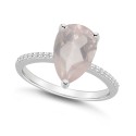 Women's Rose Quartz (2-3/4 ct.t.w.) and Diamond (1/10 ct.t.w.) Ring