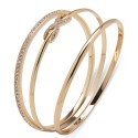 Gold-Tone 3-Pc. Set Pavé Infinity Bangle Bracelets