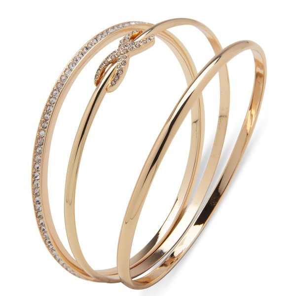 Gold-Tone 3-Pc. Set Pavé Infinity Bangle Bracelets