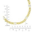 Cubic Zirconia Bezel Open Cable Link Chain Bracelet