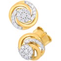 Diamond Love Knot Stud Earrings (1/4 ct. t.w.) in 14k Gold-Plated Sterling Silver