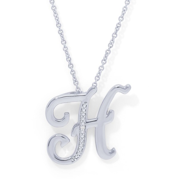 Diamond Accent Initial Pendant Necklace 18