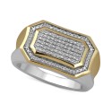 Men's Diamond Pavé Cluster Ring (1/5 ct. t.w.) & 18k Gold-Plate