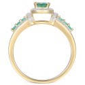 Emerald (5/8 ct. t.w.) & Diamond (5/8 ct. t.w.) Statement Ring in 14k Gold Over