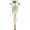 Emerald (5/8 ct. t.w.) & Diamond (5/8 ct. t.w.) Statement Ring in 14k Gold Over