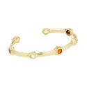 14k Gold-Plated Mixed Stone Flex Cuff Bracelet