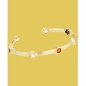 14k Gold-Plated Mixed Stone Flex Cuff Bracelet