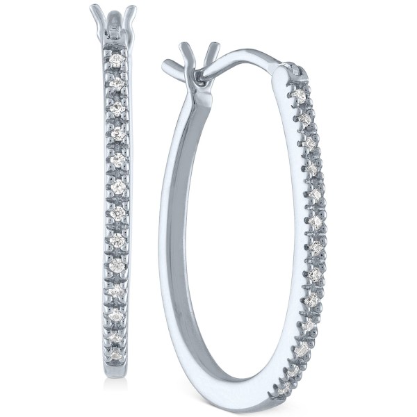 Diamond Oval Hoop Earrings (1/10 ct. t.w.)