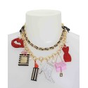 Faux Stone Going All Out Statement Charm Necklace