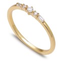 Cubic Zirconia Baguette Band in 18k Gold-Plated