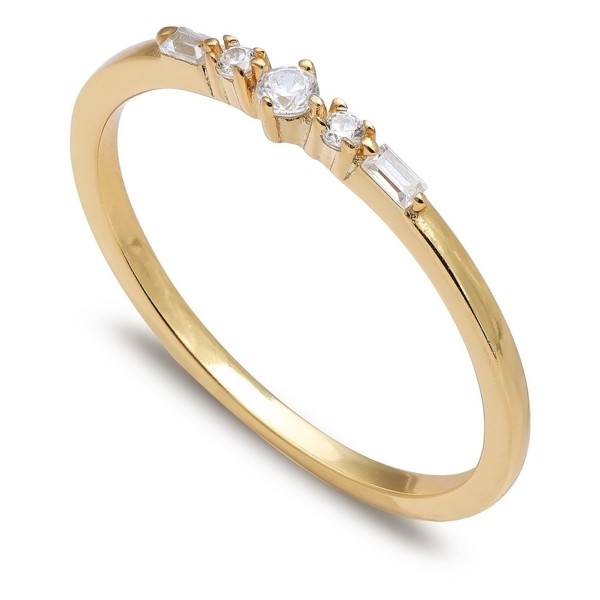 Cubic Zirconia Baguette Band in 18k Gold-Plated