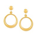 Polished Drop Hoop Earrings in 14k Gold