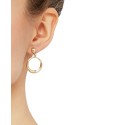 Polished Drop Hoop Earrings in 14k Gold