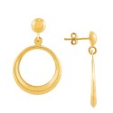 Polished Drop Hoop Earrings in 14k Gold