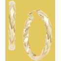 Square Twist Hoop Earrings in 10k Gold