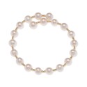 Cultured Freshwater Pearl (6-1/2 - 7mm) Polished Bead Coil Bracelet in 18k Gold-Plated