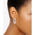 Medium Rounded Twist Hoop Earrings, 1.1