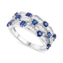 Sapphire (7/8 ct. t.w.) & White Sapphire (5/8 ct. t.w.) Multirow Ring