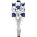 Sapphire (7/8 ct. t.w.) & White Sapphire (5/8 ct. t.w.) Multirow Ring