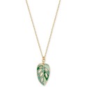 Gold-Tone Color Leaf Pendant Necklace, 17