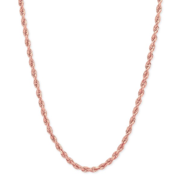 14k Rose Gold Diamond-Cut Rope Chain 18