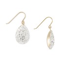 Crystal Pavé Teardrop Cluster Drop Earrings in 10k Gold