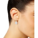 Crystal Pavé Teardrop Cluster Drop Earrings in 10k Gold