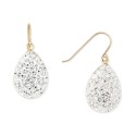 Crystal Pavé Teardrop Cluster Drop Earrings in 10k Gold