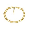 Gold or Silver Plated Circle Oblong Link Bracelet