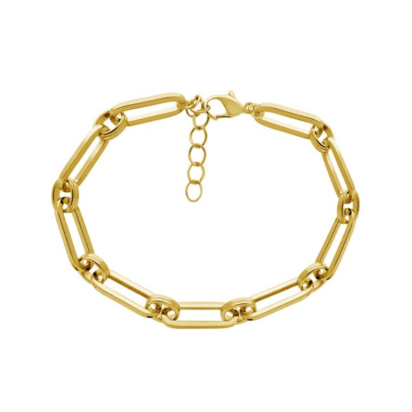 Gold or Silver Plated Circle Oblong Link Bracelet