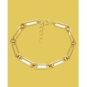 Gold or Silver Plated Circle Oblong Link Bracelet