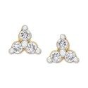 Diamond Three-Stone Stud Earrings (1/10 ct. t.w.) in 14k Gold